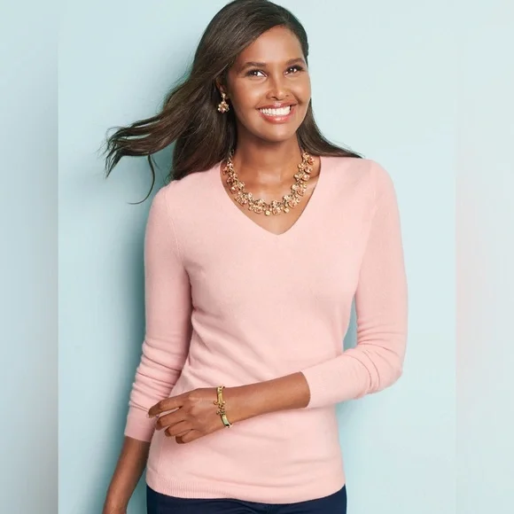 Talbots pure cashmere‎ vneck sweater. Size 2X. Shrunk Cropped. Soft - Picture 2 of 6